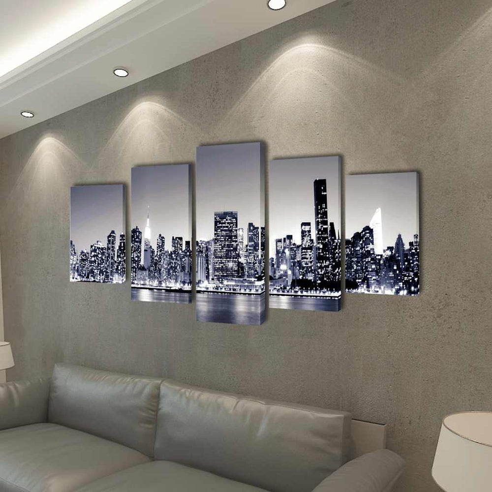 Décoration murale ensemble de photos New York monochrome 100 x 50 cm