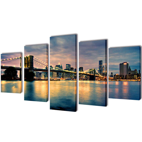 Brooklyn Bridge Wandbilder Set 200x100 cm
