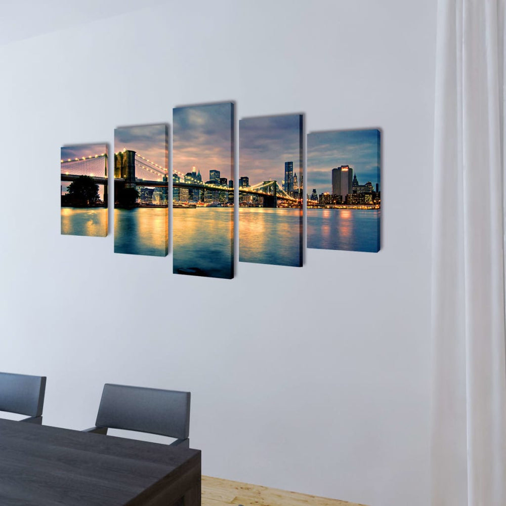 Brooklyn Bridge Wandbilder Set 200x100 cm