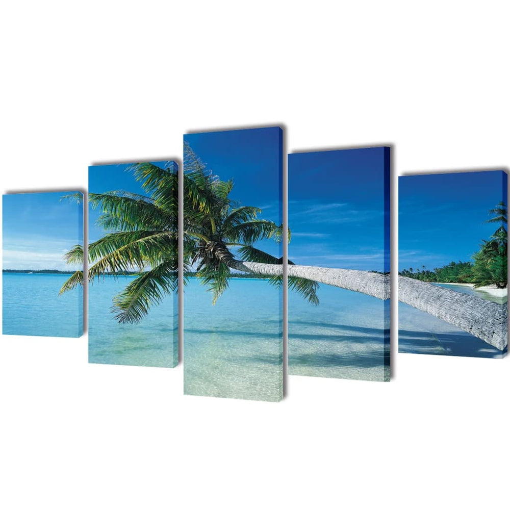Strand Palmen Bilder Set 200x100cm