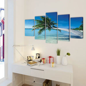 Tableaux décoration ensemble Plage avec palmiers 200 x 100 cm