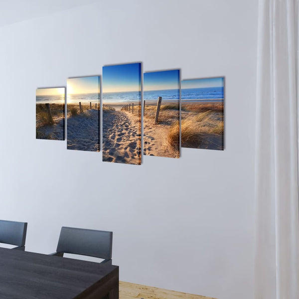 Strand Bilder Deko Set 100x50 cm