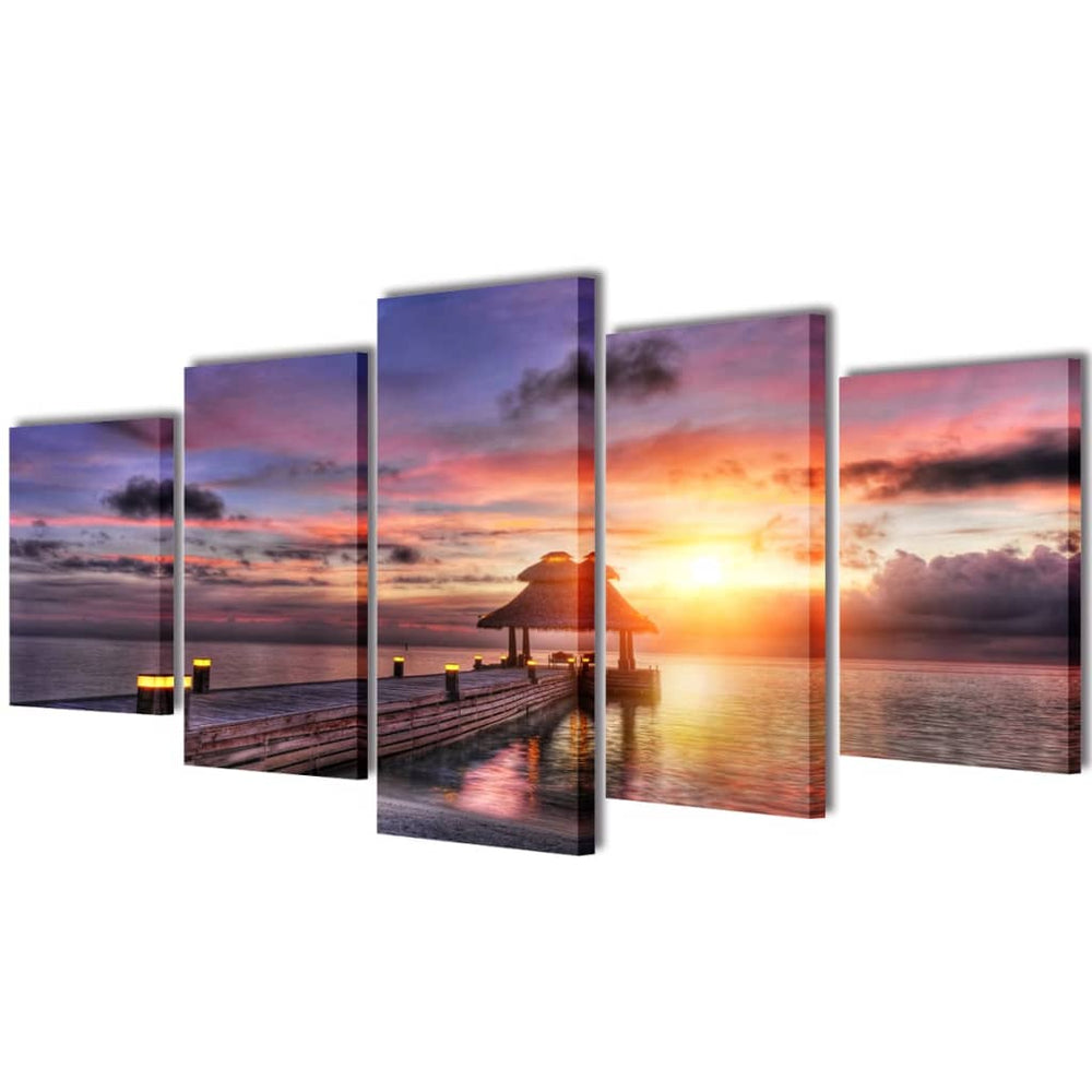 Strand Bilder Set mit Pavillon 200x100cm