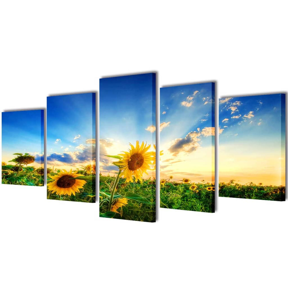 Sonnenblumen Bilder Set 200x100 cm