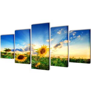 Lot de tableaux décoratifs Tournesols 200 x 100 cm