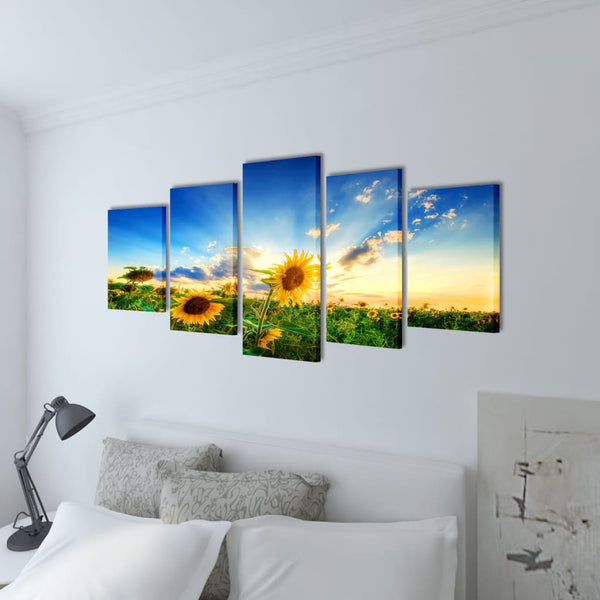 Lot de tableaux décoratifs Tournesols 200 x 100 cm
