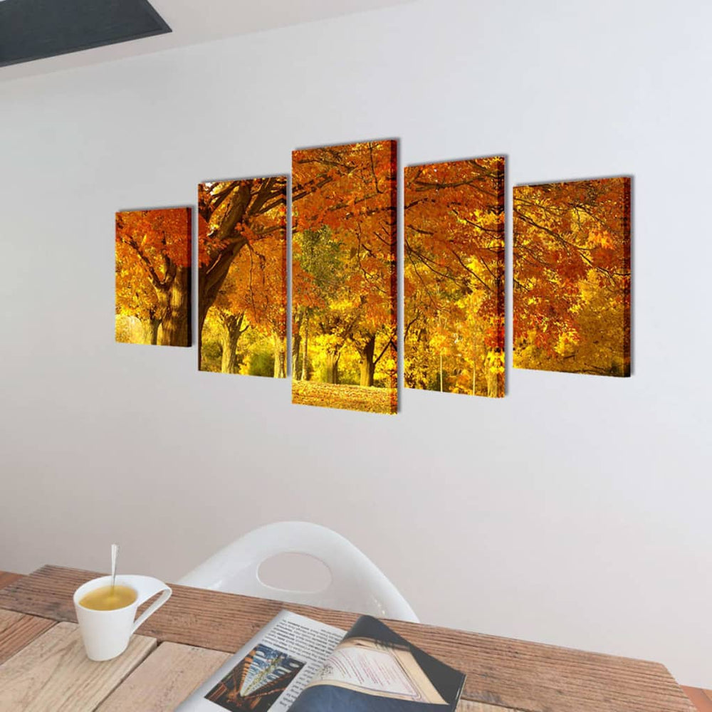 Ahorn Bilder Set, 5-teilig, 100x50 cm