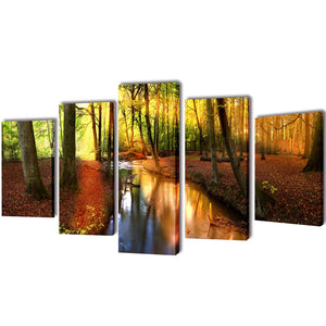 Set de tableaux décoratifs Forêt 100 x 50 cm