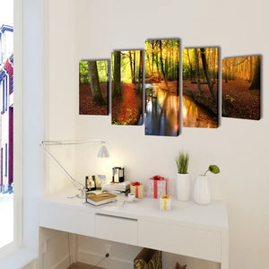 Wald Bilder Set, 100x50cm, 5-teilig