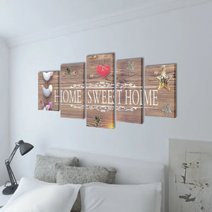 Home Sweet Home Wandbild Set 100x50