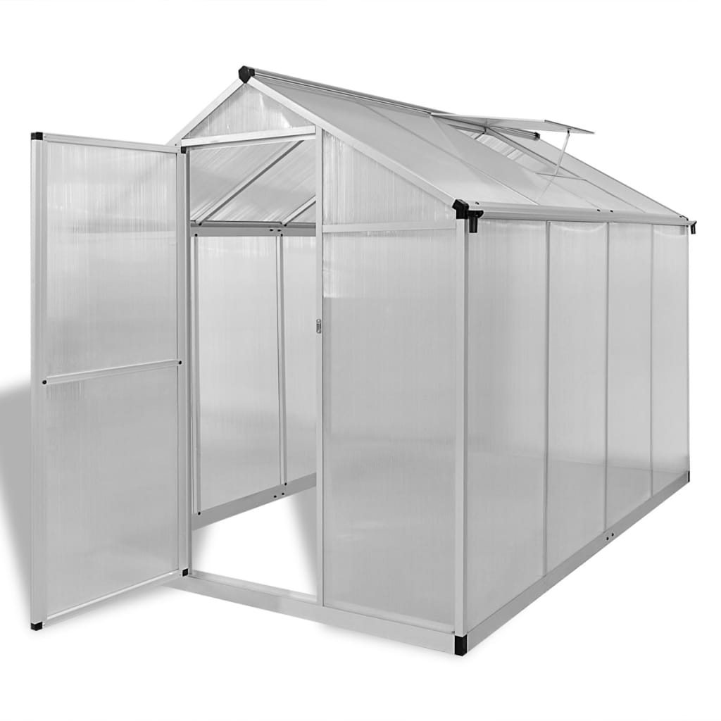 Verstärktes Aluminium Gewächshaus mit Fundament 4,6 m²