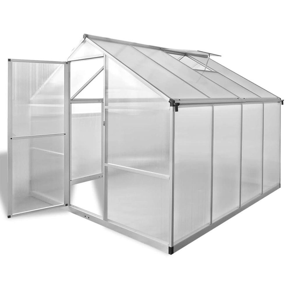 Verstärktes Aluminium Gewächshaus mit Fundament 6,05 m²