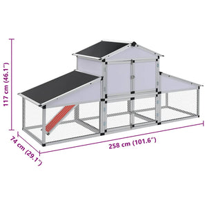 Aluminium Hühnerstall mit Freilaufgehege