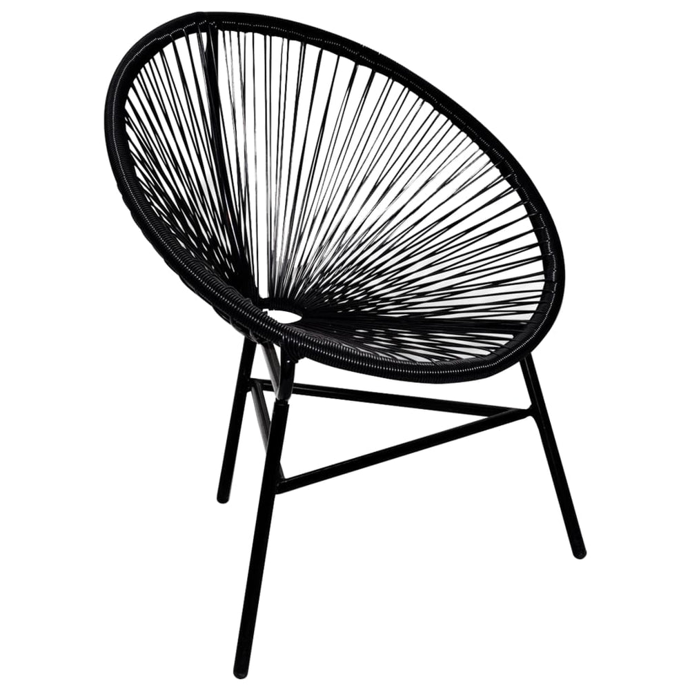 Schwarzer Rattan Garten Mondstuhl