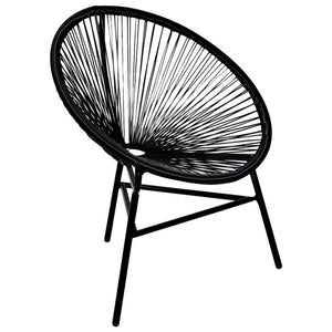 Schwarzer Rattan Garten Mondstuhl