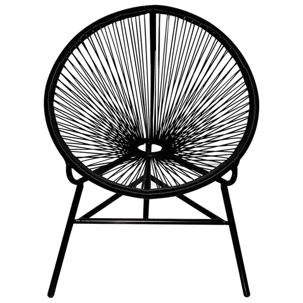 Schwarzer Rattan Garten Mondstuhl