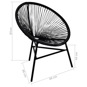 Schwarzer Rattan Garten Mondstuhl