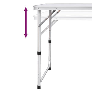 Klappbarer Campingtisch Höhenverstellbar 120x60 cm