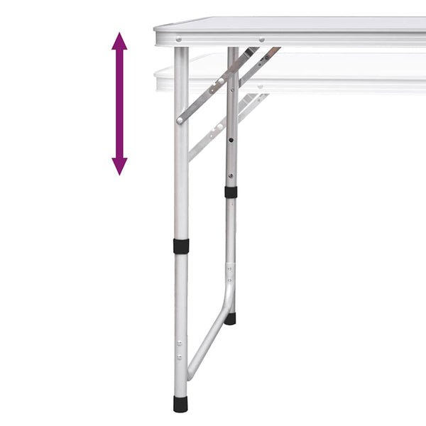 Klappbarer Campingtisch Höhenverstellbar 120x60 cm