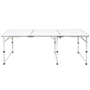 Campingtisch zusammenklappbar höhenverstellbar Aluminium 180 x 60 cm