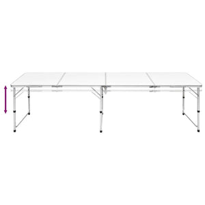 Campingtisch zusammenklappbar höhenverstellbar Aluminium 240 x 60 cm