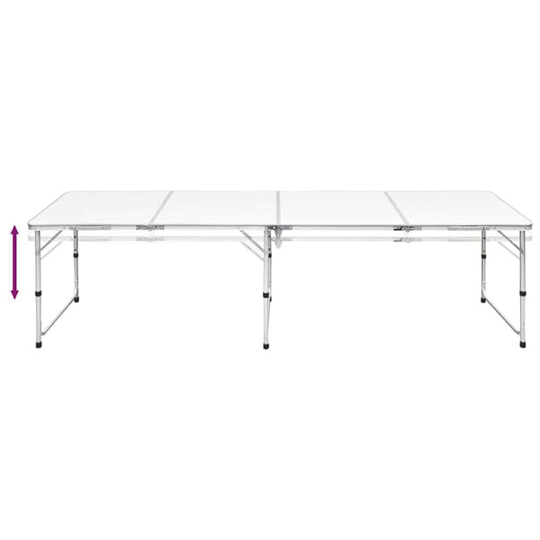 Campingtisch zusammenklappbar höhenverstellbar Aluminium 240 x 60 cm