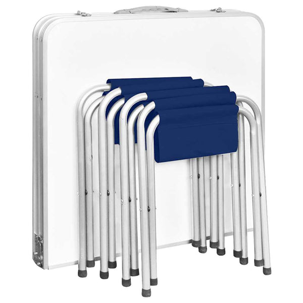 Klappbarer Campingtisch mit 4 Hockern