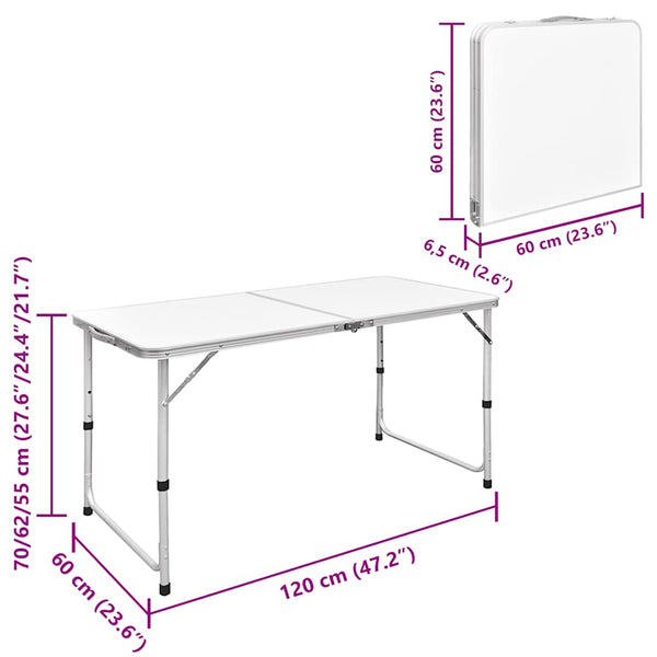 Klappbarer Campingtisch mit 4 Hockern