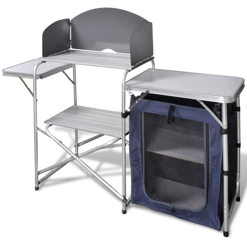 vidaXL Cuisine de camping pliable avec pare-vent en aluminium