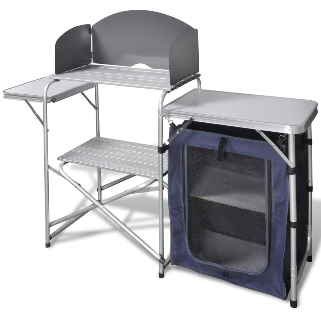 Klappbare Campingküche mit Windschutz