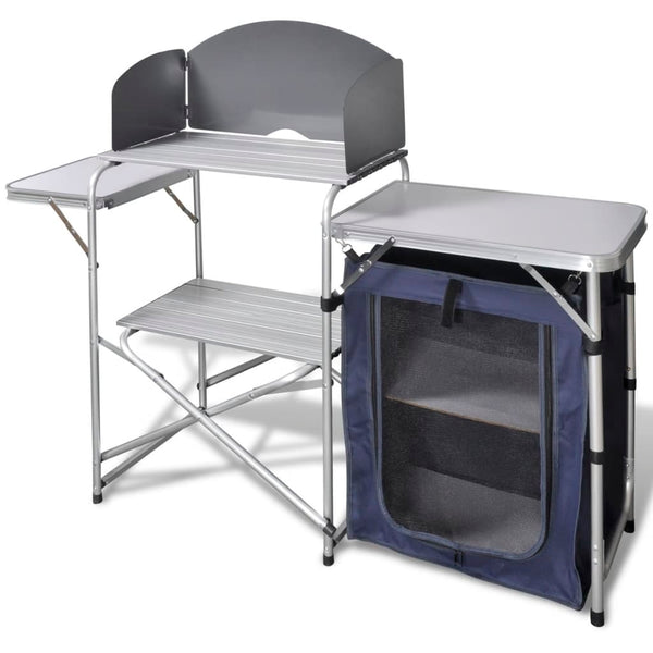 Klappbare Campingküche mit Windschutz