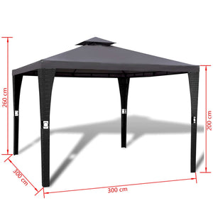 Gartenpavillon 3x3 m Dunkelgrau
