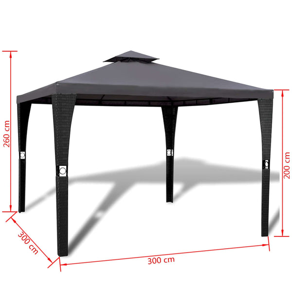 Gartenpavillon 3x3 m Dunkelgrau