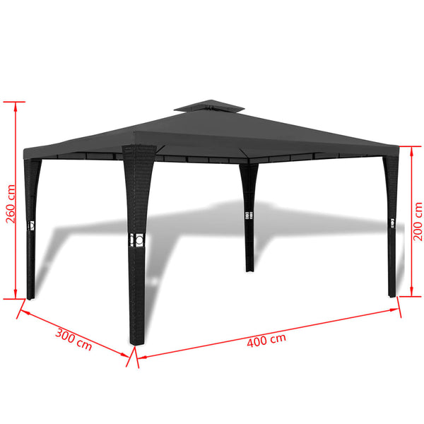 Gartenpavillon 3x4 m Dunkelgrau