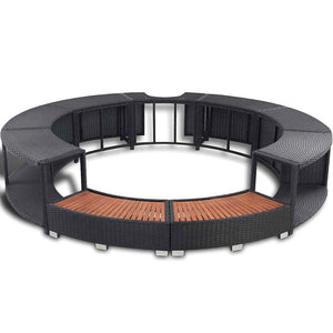 Whirlpool Umrandung Schwarz Poly Rattan
