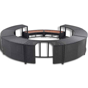 Whirlpool Umrandung Schwarz Poly Rattan