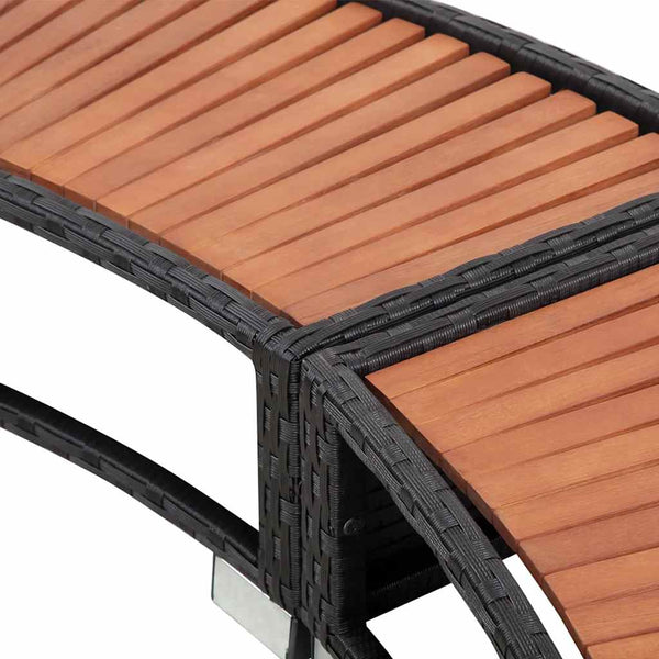 Whirlpool Umrandung Schwarz Poly Rattan