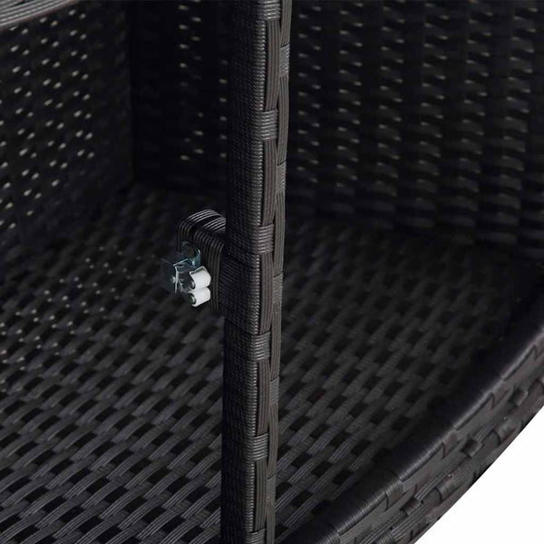 Whirlpool Umrandung Schwarz Poly Rattan