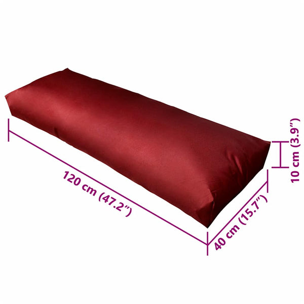 vidaXL Coussin de dossier rembourré Rouge bordeaux 120 x 40 x 10 cm