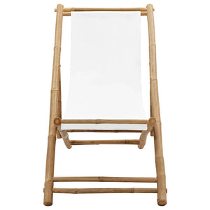 vidaXL Chaise longue en bambou et toile