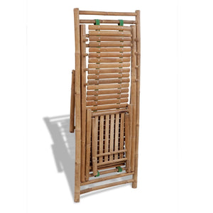 vidaXL Bamboo Sun Lounger with Footrest