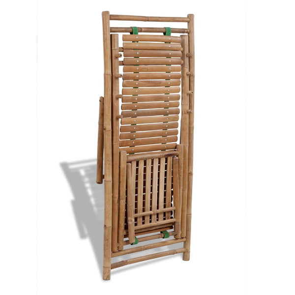 vidaXL Bamboo Sun Lounger with Footrest