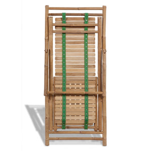 vidaXL Bamboo Sun Lounger with Footrest
