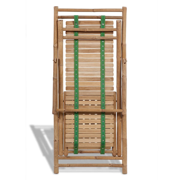 vidaXL Bamboo Sun Lounger with Footrest