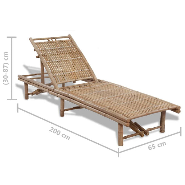 vidaXL Bain de soleil en bambou