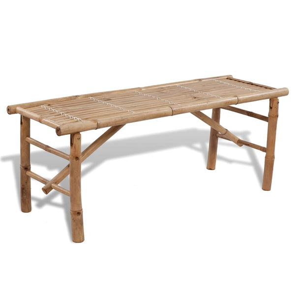 Biertisch mit 2 Bänken Bambus 100 cm
