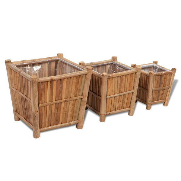 Bambus Pflanzbehälter Set, 3 Stück