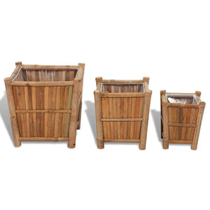Bambus Pflanzbehälter Set, 3 Stück