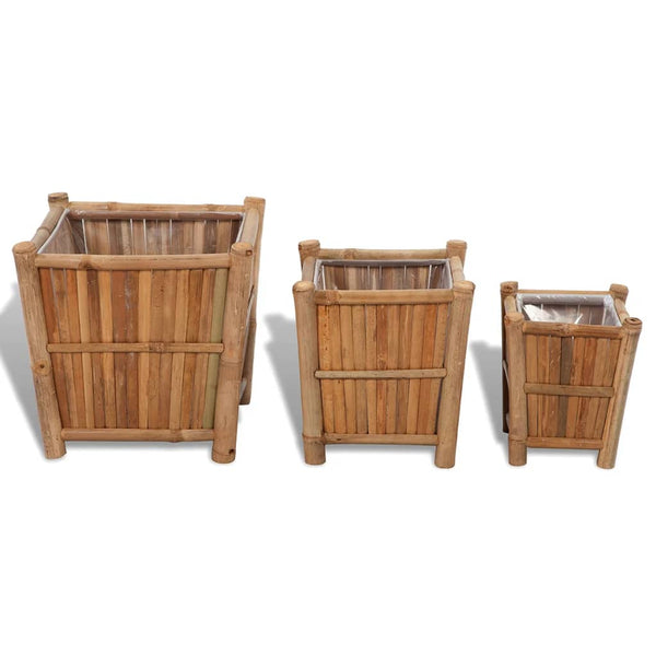 Bambus Pflanzbehälter Set, 3 Stück