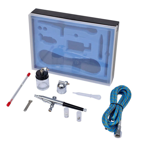 Airbrush-Set mit Glasbehälter 0,2 / 0,3 / 0,5 mm Düsen